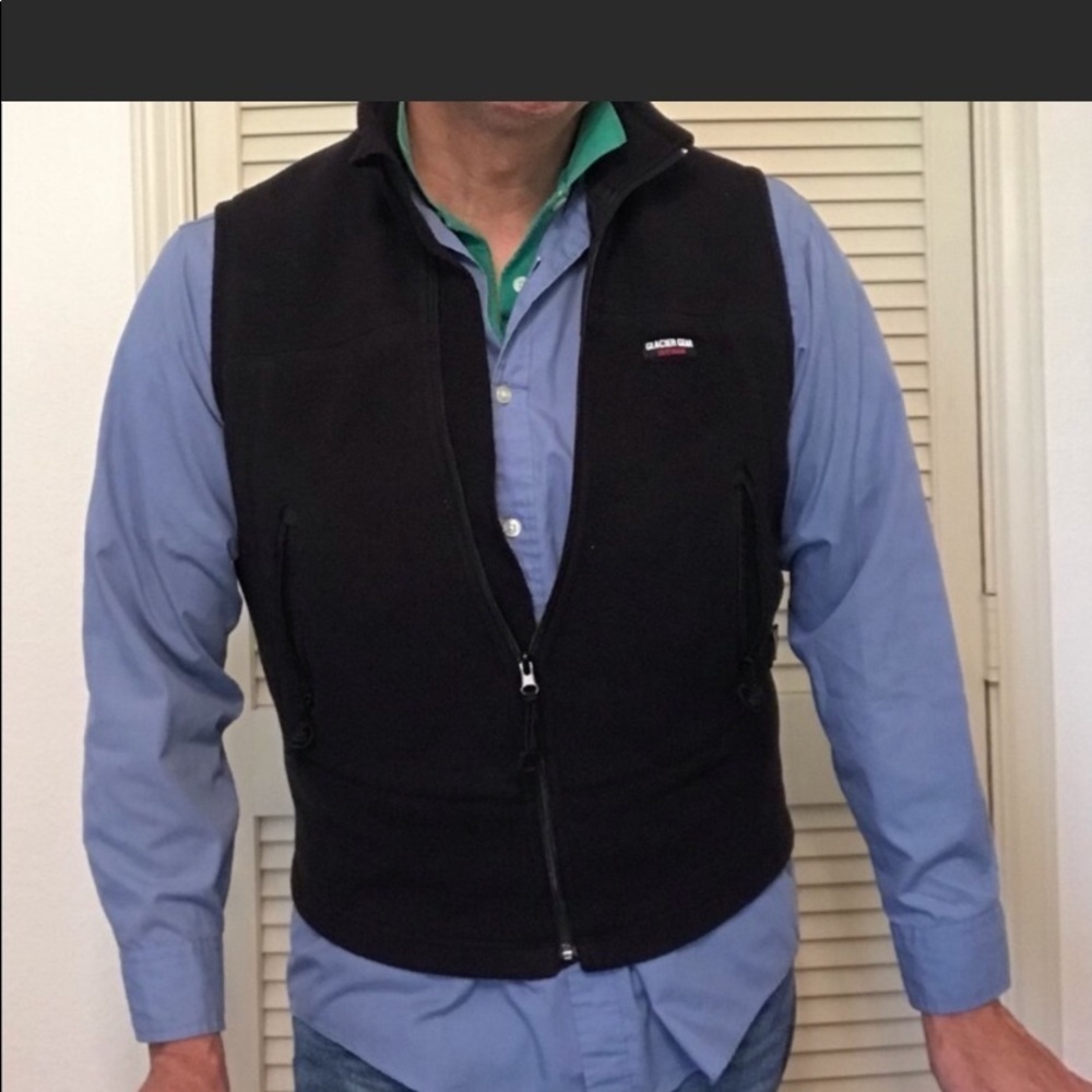 GLACIER BLACK FLEECE VEST ZIP UP SMALL FALL WINTER